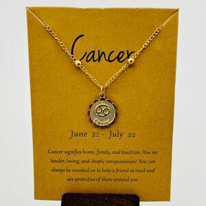 Gold Cancer Necklace - NWT